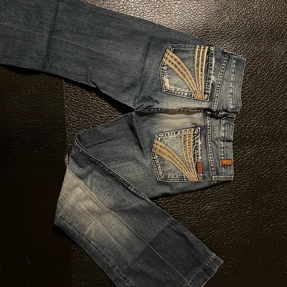 7FAMK, 26x30, 7 pockets, wide leg jeans trouser